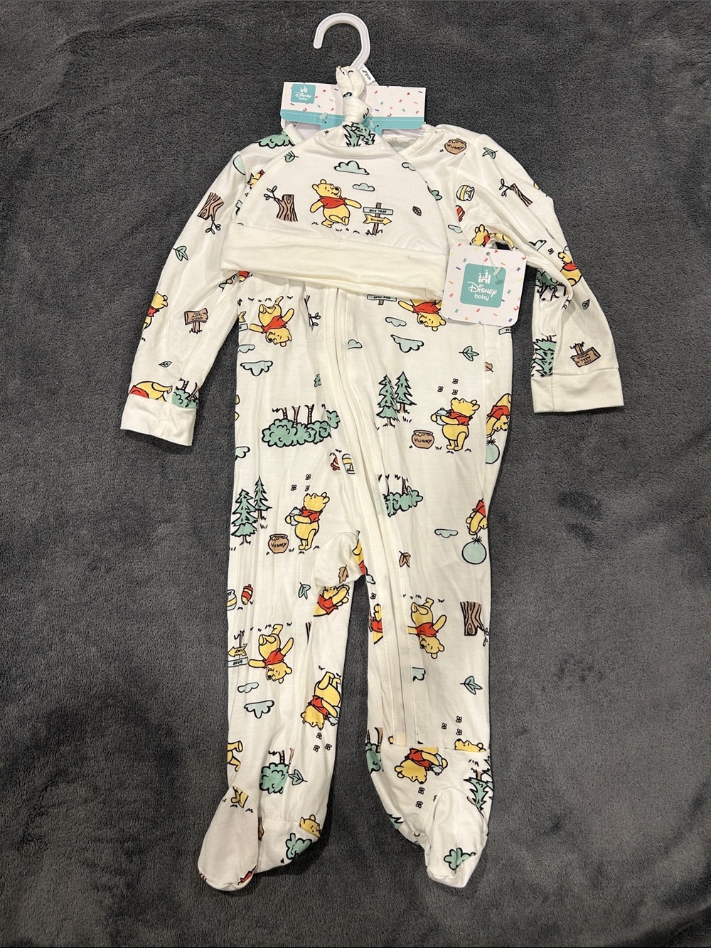 Disney Winnie the Pooh Printed Footed One-Piece